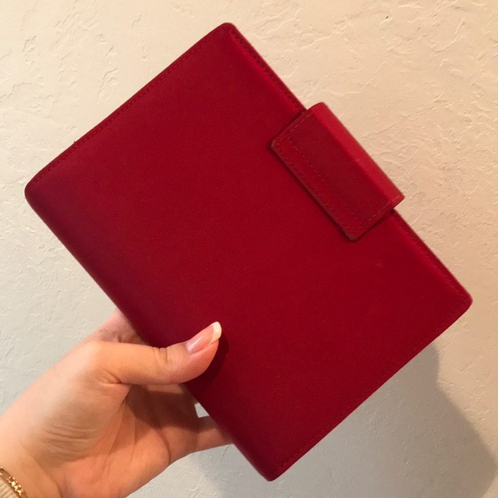 RARE Vintage Kate Spade Red Nylon Agenda Personal Planner Mini Binder - Picture 4 of 11
